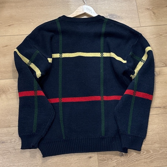 Vintage Trading Company Acrylic Blue Red Green Eclectic Grandpa Sweater - Picture 2 of 6